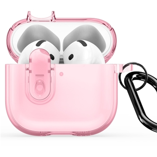 Изображение Dux Ducis PECL PC+TPU Premium Aizsargvāciņš ar āķi priekš Apple AirPods 4 Rozā
