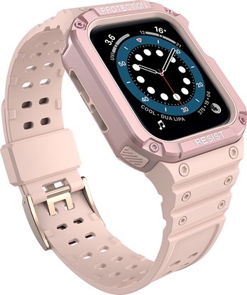 Изображение Dux Ducis Protect Strap Band opaska z etui do Watch 7 / 6 / 5 / 4 / 3 / 2 / SE (45 / 44 / 42mm) obudowa pancerny pokrowiec na zegarek róowy