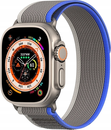 Изображение Dux Ducis Sportowy pasek na rzepy do Apple Watch Ultra / 9 / 8 / 7 / 6 / SE / 5 / 4 / 3 / 2 / 1 (42, 44, 45, 49 mm) Dux Ducis Strap YJ Version - niebiesko-szary