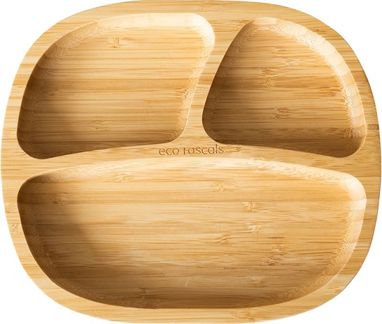 Picture of ECO RASCALS ECORASCALS Miseczka trójdzielna Bambusowa zielona zprzyssawk