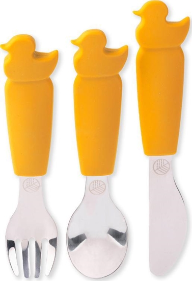 Picture of ECO RASCALS ECORASCALS Zestaw sztuców kaczuszka MUSTARD one size