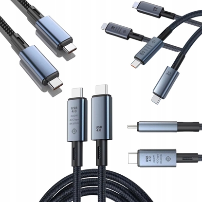 Attēls no Vega ECOBOX* Kabel USB PD typu C do typu C 240W CZARNY 40 GBPS