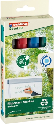 Picture of Edding Marker do flipchartów e-31 EDDING ecoline, 1,5-3 mm, 4 szt., mix kolorów