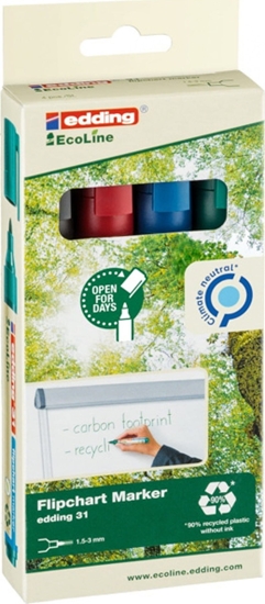 Picture of Edding Marker do flipchartów e-31 EDDING ecoline, 1,5-3 mm, 4 szt., mix kolorów