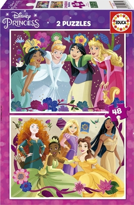 Изображение Educa Puzzle 2x48 Ksiniczki z bajek Disneya