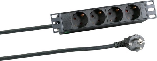 Picture of EFB EFB 10" 1HE Steckdosenleiste 4xCEE 7/3 ohne Schalter,Alu,sw
