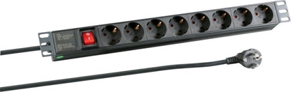 Изображение EFB EFB 19" 1HE Steckdosenleiste 8xCEE 7/3 mit Schalter,Alu,sw