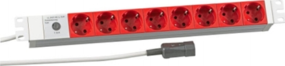 Изображение EFB EFB 19" 1HE Steckdosenleiste 8xCEE 7/3 rot, Zuleitung C14