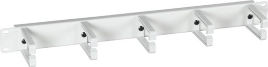 Изображение EFB EFB 48,26cm 19Zoll 1HE Kabelfuehrungspanel mit 5 Buegeln aus Kunststoff RAL7035 Grau 70mm Buegellaenge