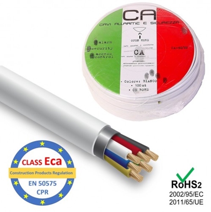 Attēls no Ekranēts kabelis apsardzes un signalizācijas sistēmām, 6 dzīslas, apalvots/ 100m