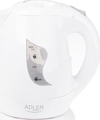 Attēls no Adler AD 08 Standard kettle, Plastic, White, 850 W, 1 L, 360° rotational base
