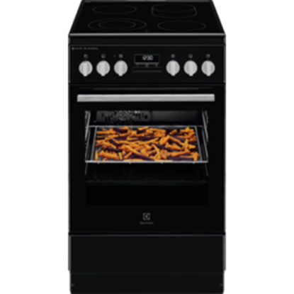 Изображение Electrolux elektriskā plīts ar elektrisko cepeškrāsni, melna
