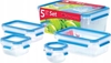 Picture of Emsa Food Clip&Close 508568 5 pcs. Set transparent/blue