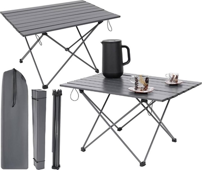 Attēls no Enero STOLIK TURYSTYCZNY SKADANY 68x46x40CM ALUMNIUM SZARY W POKROWCU