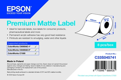 Attēls no Epson Epson Premium Matte Label - Continuous Roll: 102mm x 60m