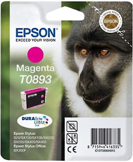 Picture of Epson Monkey Singlepack Magenta T0893 DURABrite Ultra Ink