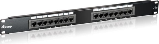 Изображение Equip 16-Port Cat.5e Unshielded Patch Panel, Black