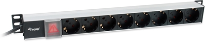 Attēls no Equip 333308 energosadales vienība, PDU 8 Maiņstrāvas izvade (-s) 1U Melns, Sudrabs