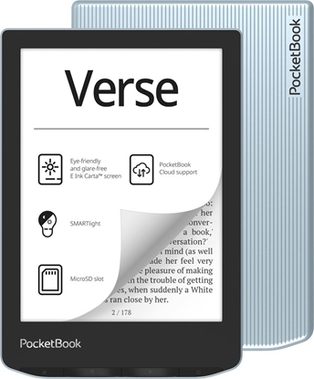 Изображение E-Reader|POCKETBOOK|Verse|6"|1024x758|1xUSB-C|Micro SD|Wireless LAN|Blue|PB629-2-WW