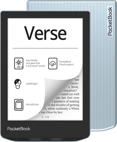Picture of E-Reader|POCKETBOOK|Verse|6"|1024x758|1xUSB-C|Micro SD|Wireless LAN|Blue|PB629-2-WW