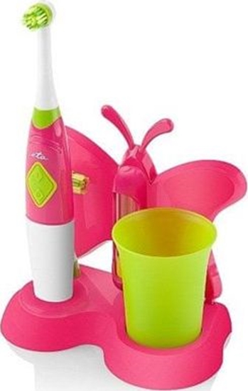 Изображение ETA Toothbrush with water cup and holder Sonetic 129490070 Battery operated, For kids, Number of brush heads included 2, Pink
