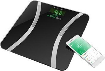 Picture of ETA Vital Body Personal scale 678090000 Body analyzer, Maximum weight (capacity) 180 kg, Accuracy 100 g, Body Mass Index (BMI) measuring, Black