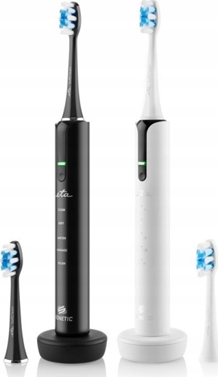Picture of ETA Set of Electric Toothbrushes | ETA270990000 Sonetic | Rechargeable | For adults | Number of brush heads included 4 | Number of teeth brushing modes 5 | Black/White