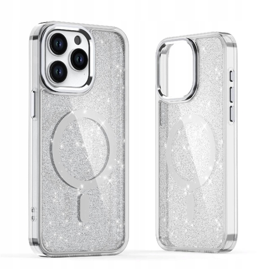 Picture of Etui brokatowe Glitter Case z MagSafe na Samsung Galaxy S25 Edge - biae