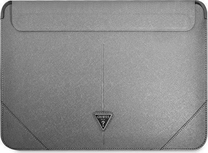 Attēls no Etui na tablet Guess Guess Sleeve GUCS14PSATLG 13/14" srebrny /silver Saffiano Triangle Logo