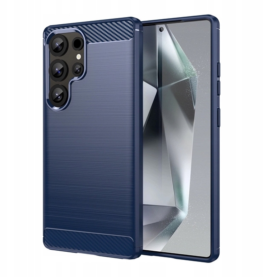 Picture of Etui silikonowe Carbon Case do Samsung Galaxy S25 Ultra - niebieskie