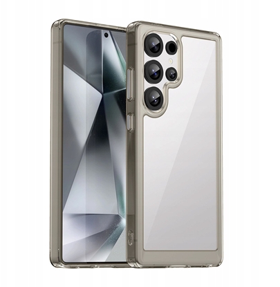 Изображение Etui silikonowe Outer Space Case z elow ramk do Samsung Galaxy S25 Ultra - przezroczysto-czarne