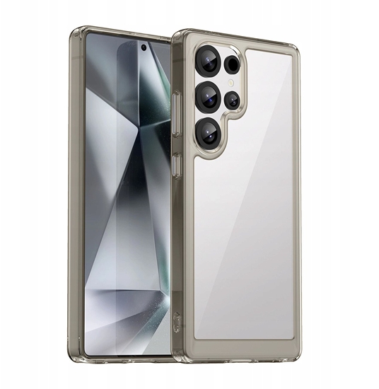 Picture of Etui silikonowe Outer Space Case z elow ramk do Samsung Galaxy S25 Ultra - przezroczysto-czarne