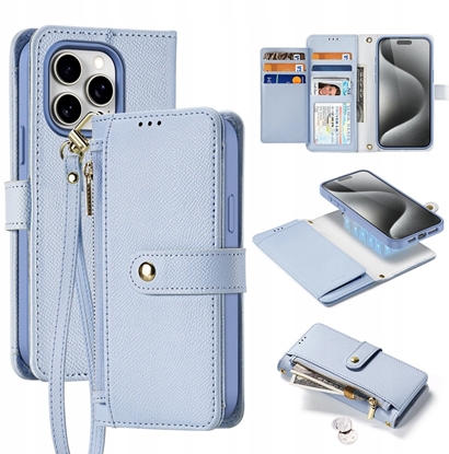 Изображение Etui skórzane Dux Ducis Lawa na iPhone 15 - niebieskie