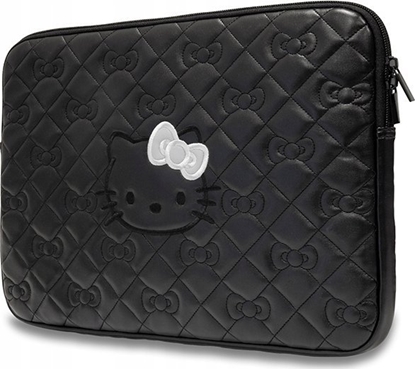 Изображение Etui Sourcing Hello Kitty Sleeve HKCSZPEKHBPK 14" black/black Zip PU Quilted Bows
