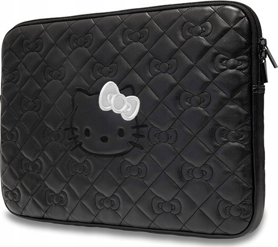 Picture of Etui Sourcing Hello Kitty Sleeve HKCSZPEKHBPK 14" black/black Zip PU Quilted Bows