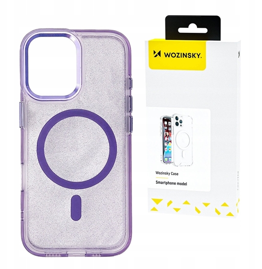 Picture of Wozinsky Wozinsky Glitter Case with Mag Safe for Samsung Galaxy S25+ - Purple with Glitter