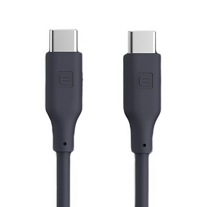 Attēls no Evelatus Evelatus USB C to USB C Silicone Cable 1.2M 60W / 20V3A Grey
