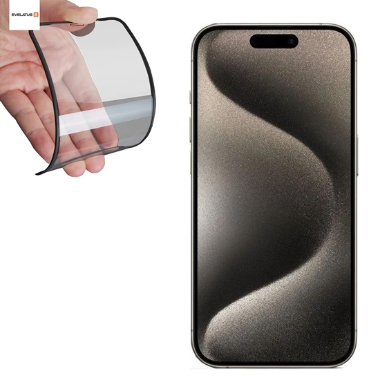Picture of Evelatus Apple iPhone 15 Privacy Rubber Anti-Broken 3D Glass Full Cover Japan Glue Anti-Static