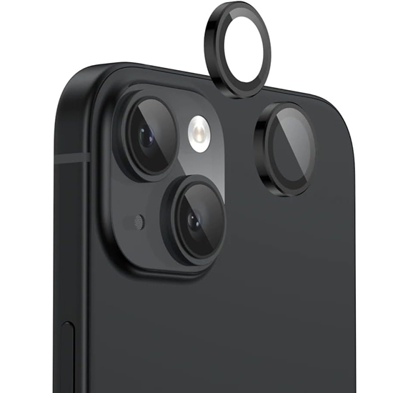 Picture of Evelatus Apple iPhone 15 Camera Lens Protector Armor Black