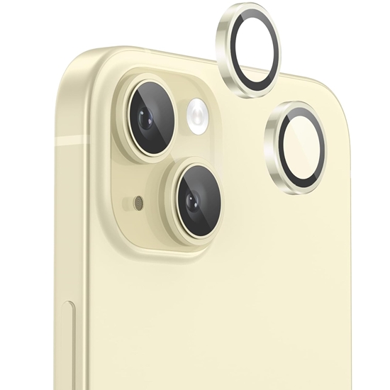 Picture of Evelatus Apple iPhone 15 / 15 Plus Camera Lens Protector Armor Yellow