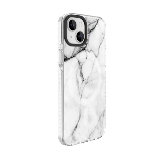 Picture of Evelatus Apple iPhone 15 PC+TPU With MagSafe Customized Print Marble White