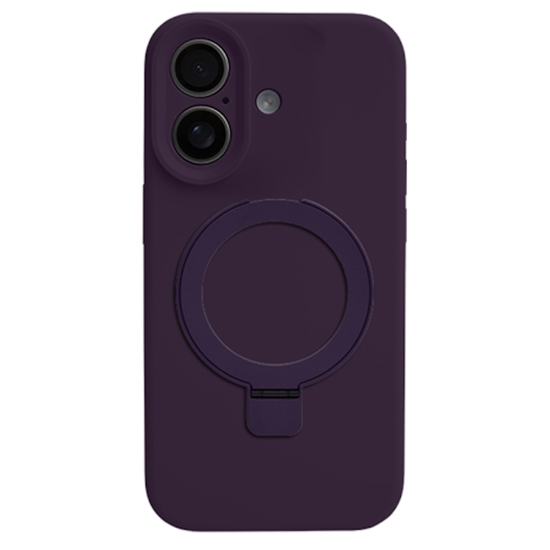 Picture of Evelatus Apple iPhone 16 Premium Magsafe with Stand Soft Touch Silicone Case Purple