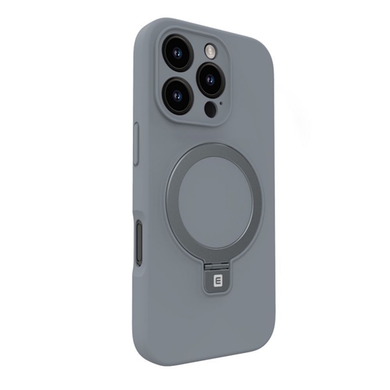 Picture of Evelatus Apple iPhone 16 Pro Max Premium Magsafe with Stand Soft Touch Silicone Case Silver