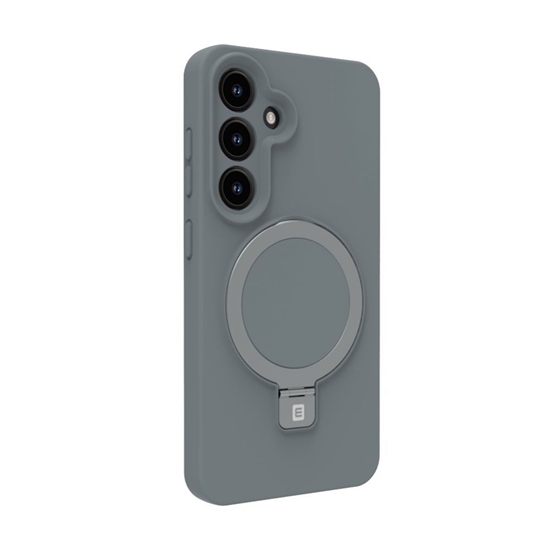 Picture of Evelatus Samsung Galaxy S25 Premium Magnetic with Stand Soft Touch Silicone Case Silver