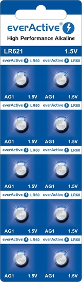 Picture of EverActive Bateria alkaliczna mini everActive AG1 G1 LR621 LR60 - blister 10 sztuk
