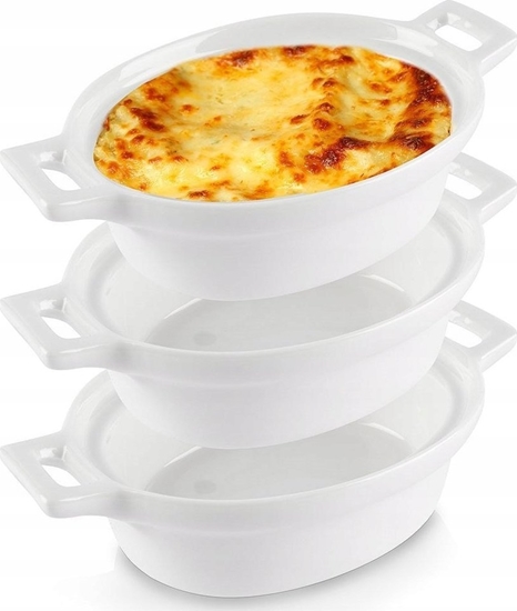 Picture of Excellent Houseware Kokilki Miseczki Porcelanowe Do Zapiekania 3 Szt. Owalne