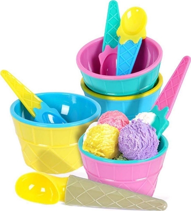 Attēls no Excellent Houseware Kubeczki pucharki do lodów z yeczkami gakownica zestaw 9 elementów