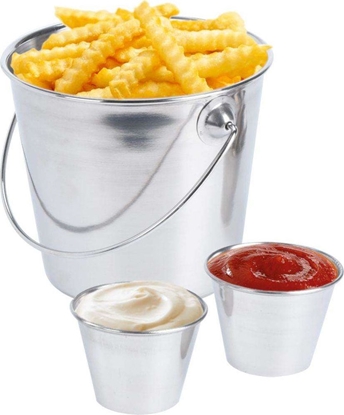 Attēls no Excellent Houseware Wiaderko na FRYTKI przystawki przekski + 2x miseczka na sosy dipy