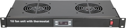 Picture of ExtraLink 19" RACK MOUNT FAN PANEL (2 FANS) WITH THERMOSTAT