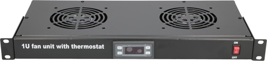 Picture of ExtraLink 19" RACK MOUNT FAN PANEL (2 FANS) WITH THERMOSTAT